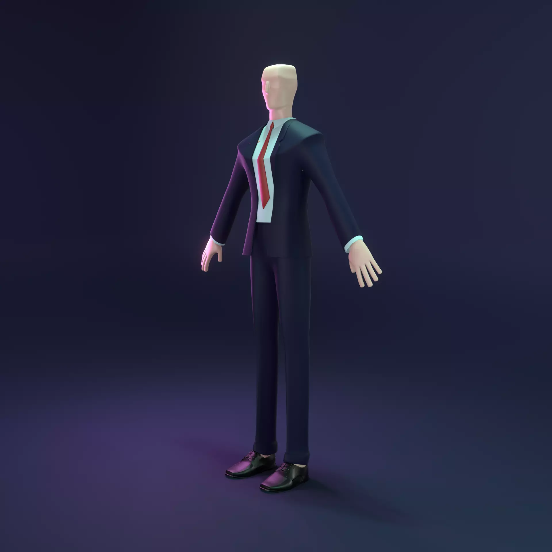Low-poly Hitman Character Low-poly 3D model