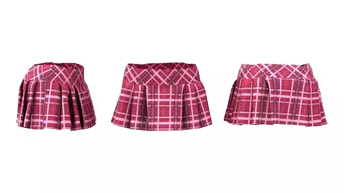 Pleated Skirt Low-poly 3D model