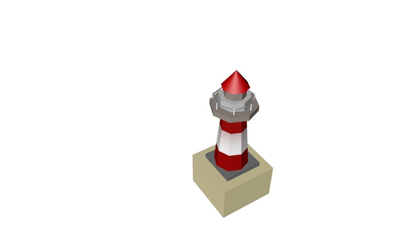 lighthouse Low-poly 3D model_2