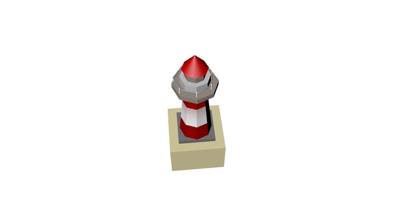 lighthouse Low-poly 3D model_1