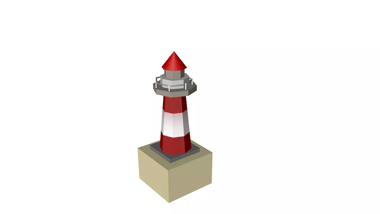 lighthouse Low-poly 3D model_0
