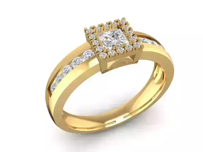 Elegant Princess Cut Cluster Diamond Ring for Women 1170