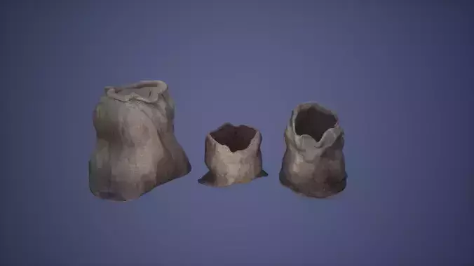 Sacks Low Poly Game Ready skull