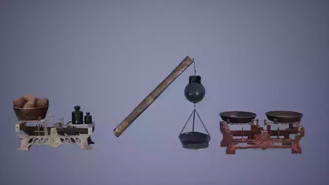 Old Scales Low Poly Game Ready 