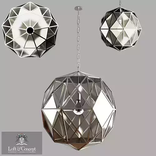 Chandelier Glass Metal Cage Pendant