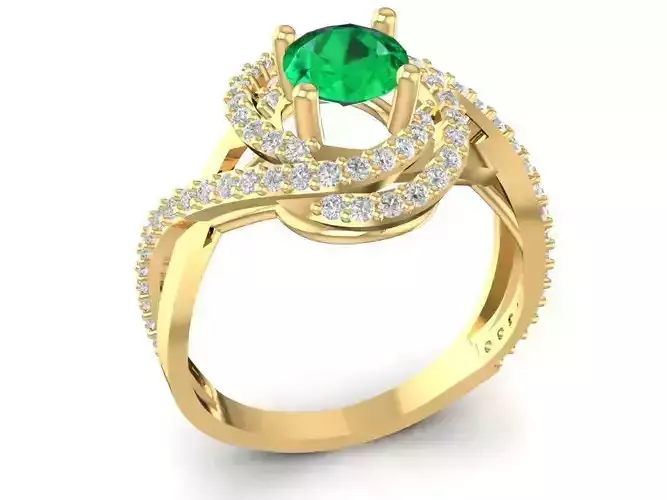 Elegant Double Twist Halo Diamond Ring for Women 1177