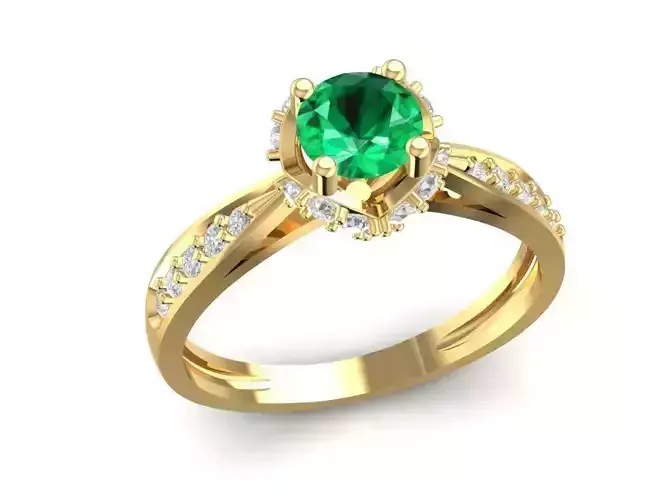 Elegant Emerald Diamond Ring for Women 1179