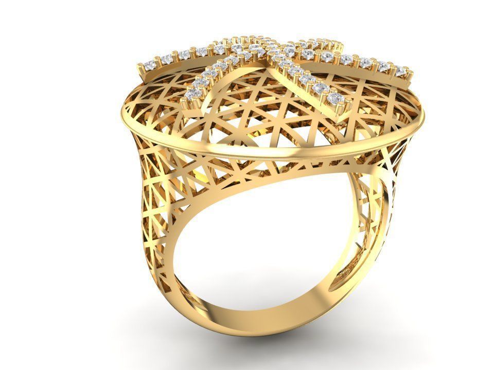 3D Model Geometric Lattice Jewelry Set Ring Pendant Earring 1192 3D print model_11