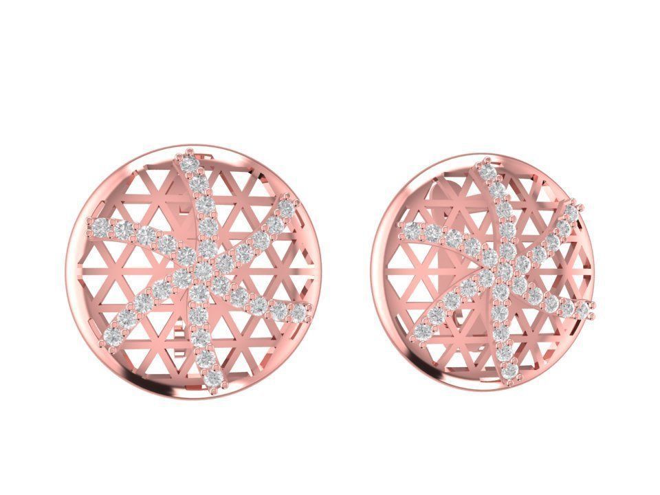 3D Model Geometric Lattice Jewelry Set Ring Pendant Earring 1192 3D print model_6