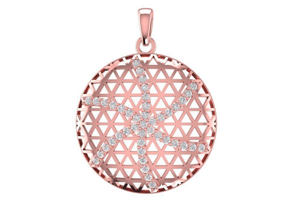 3D Model Geometric Lattice Jewelry Set Ring Pendant Earring 1192 3D print model_5