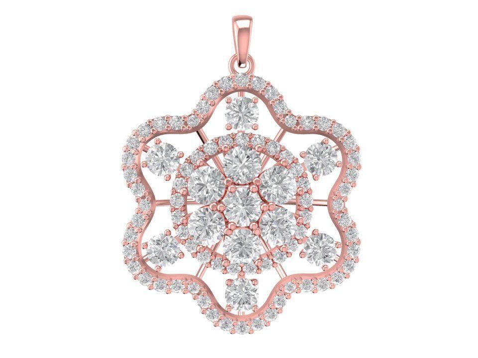 Floral Diamond Jewelry Set Ring Earrings Pendant 3D Model 1193 3D print model_7