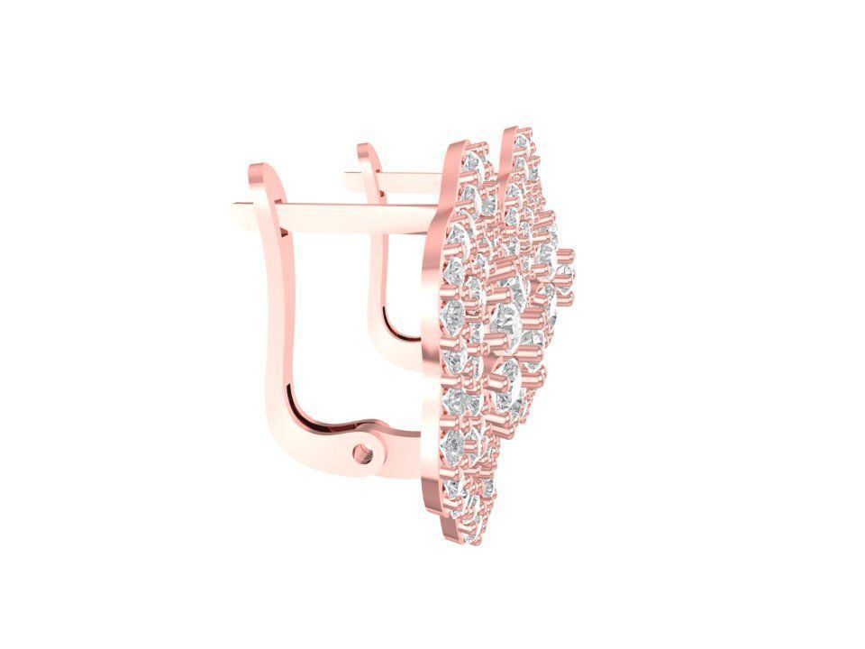 Floral Diamond Jewelry Set Ring Earrings Pendant 3D Model 1193 3D print model_6