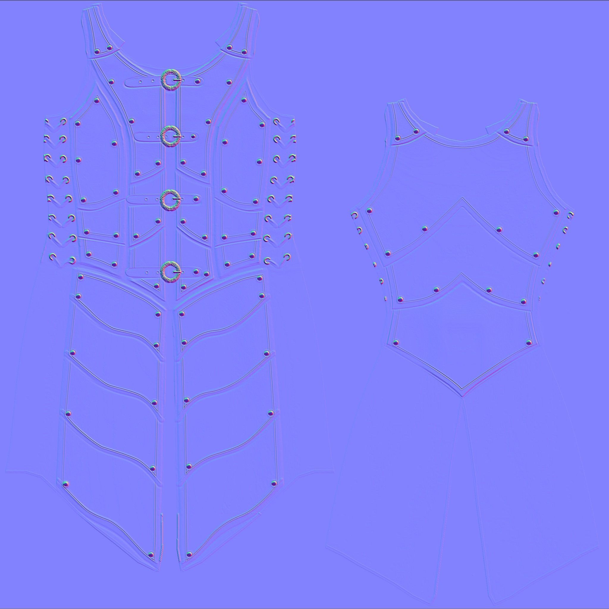 Female Warrior Armour Low-poly 3D model_5