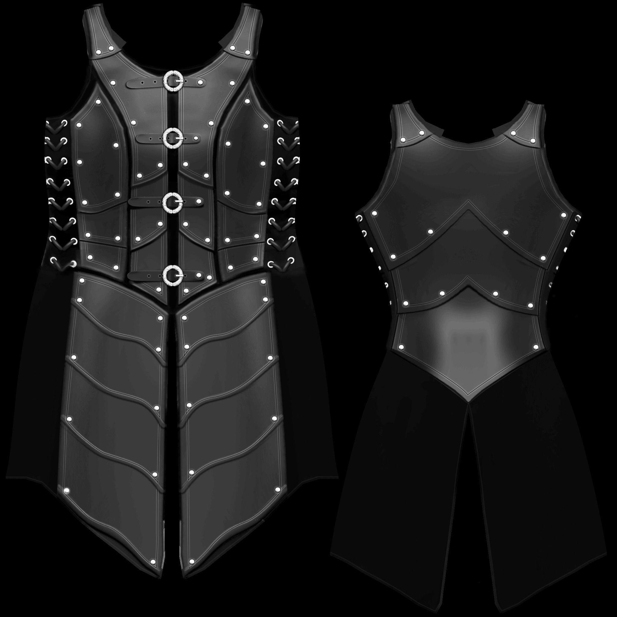 Female Warrior Armour Low-poly 3D model_6