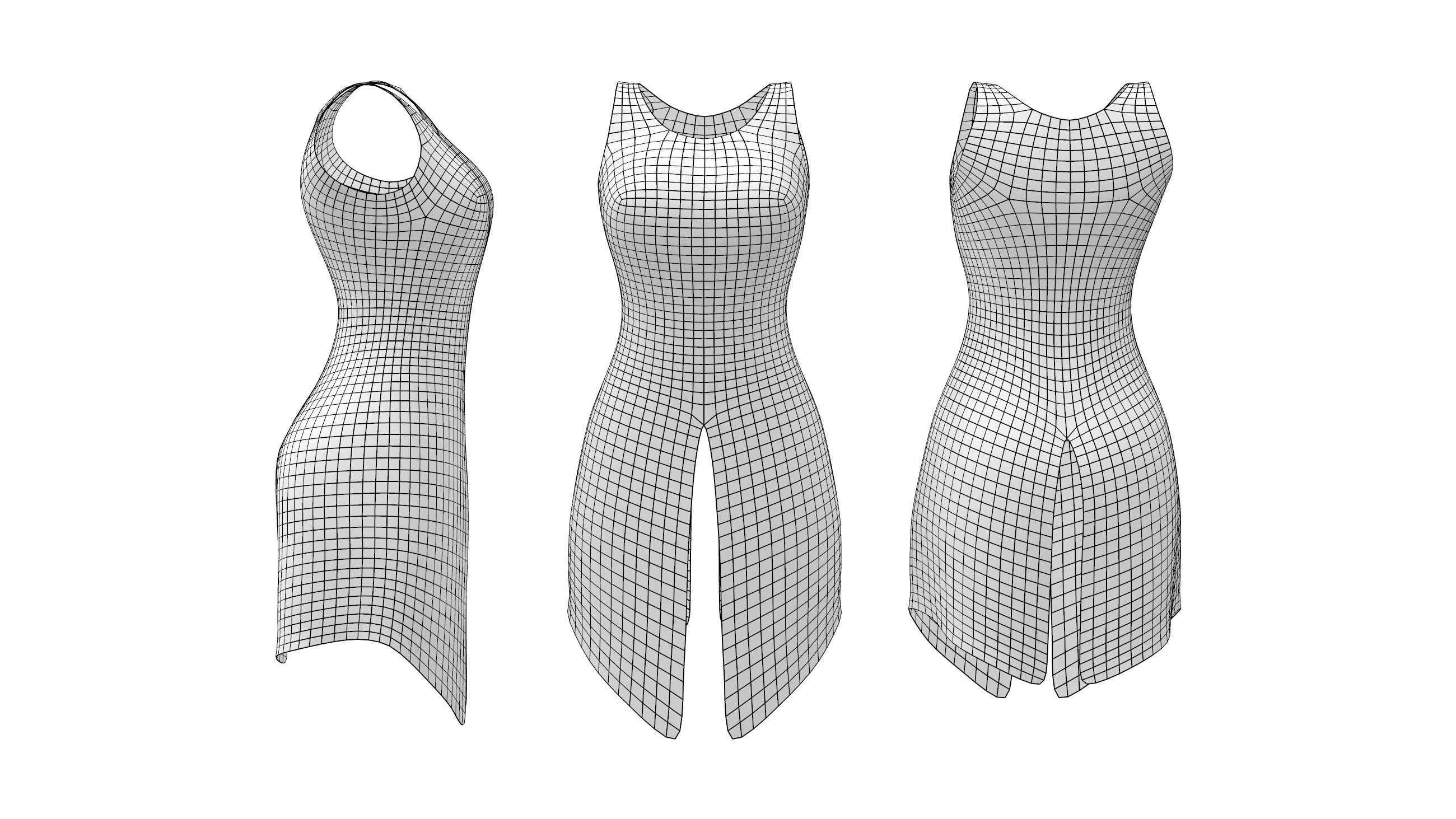 Female Warrior Armour Low-poly 3D model_2