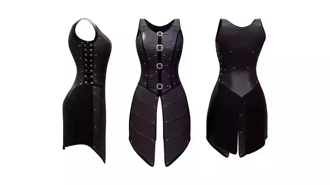 Female Warrior Armour Low-poly 3D model Female Warrior Armour Low-poly 3D model