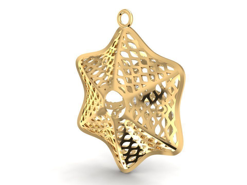 Floral Star Diamond Ring and Earrings Jewelry 3D Model 1195 3D print model_10