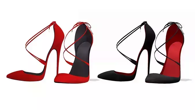 Cross Strappy Pointed Toe Stilettos