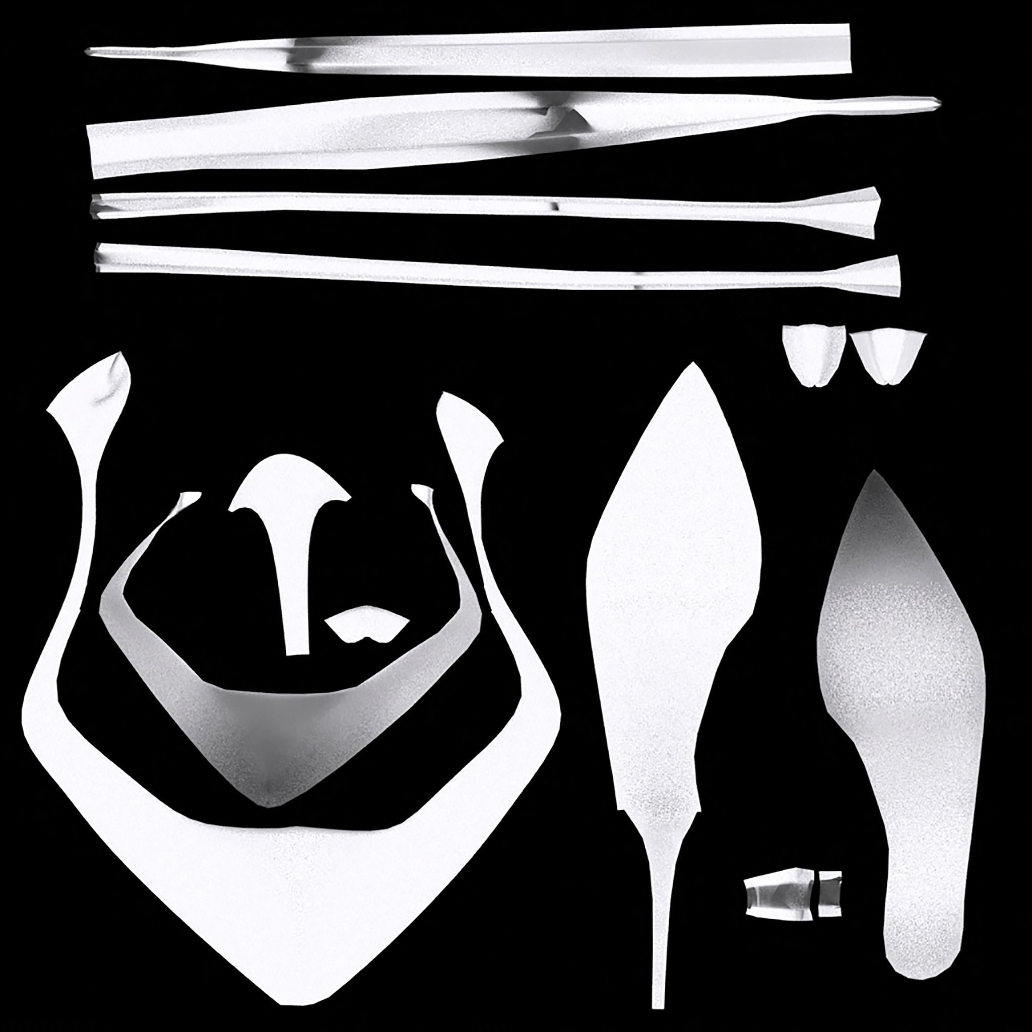 Cross Strappy Pointed Toe Stilettos Low-poly 3D model_9