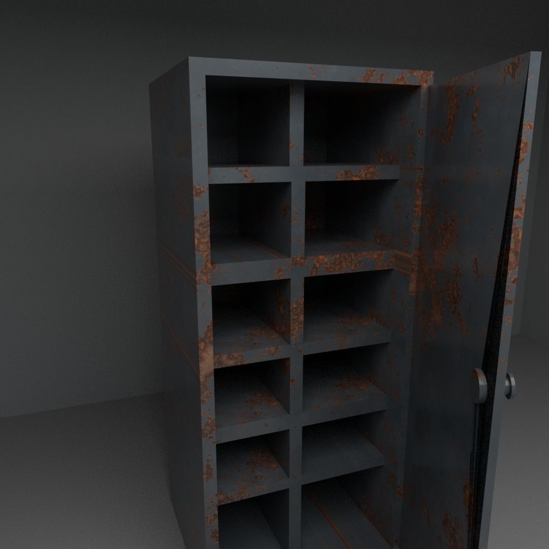 old cabinet Low-poly 3D model_4