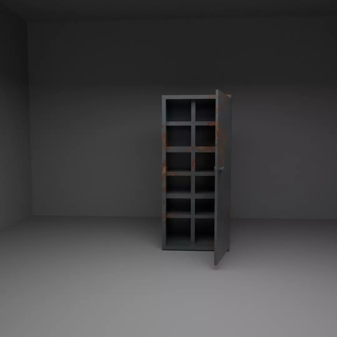 old cabinet Low-poly 3D model_0