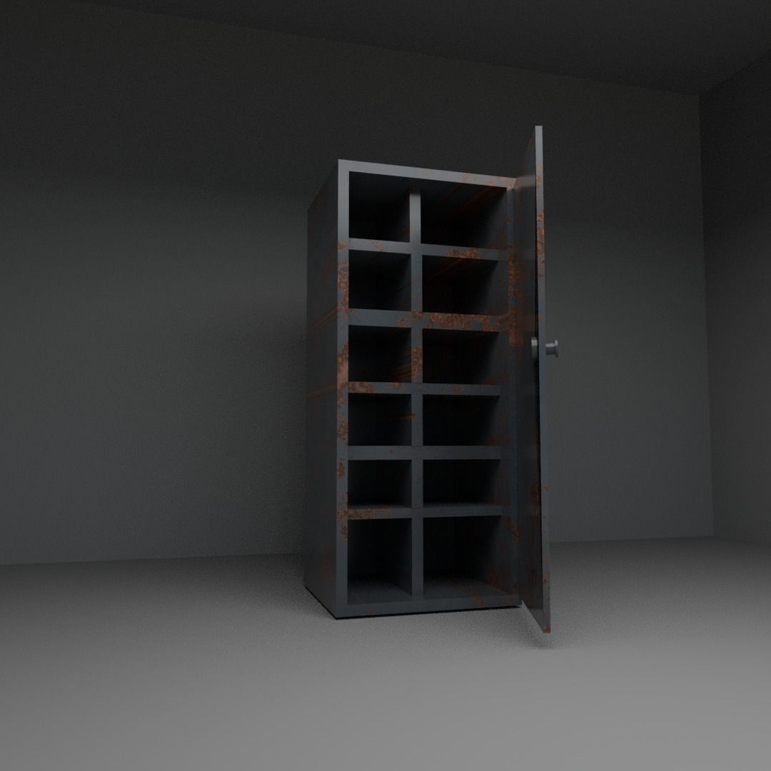 old cabinet Low-poly 3D model_3