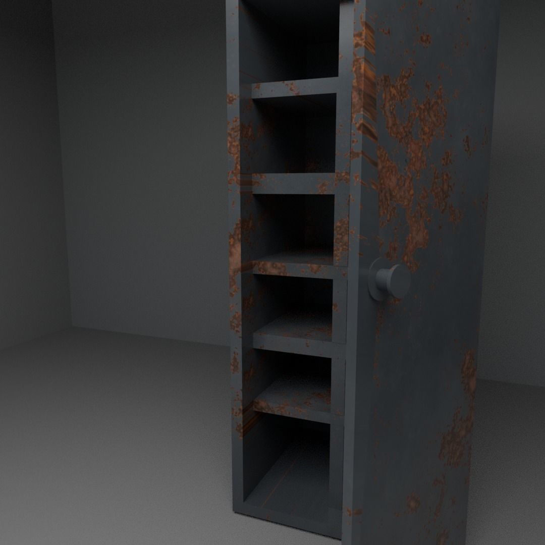 old cabinet Low-poly 3D model_2