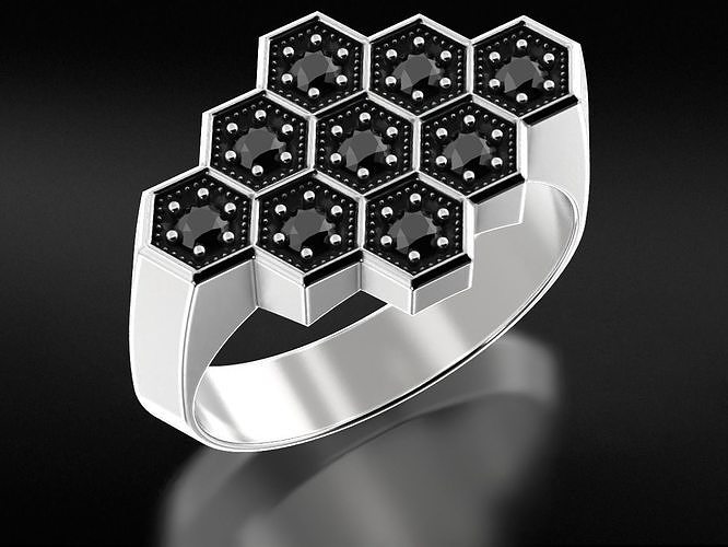 Honeycomb hexagon ring 650 3D print model