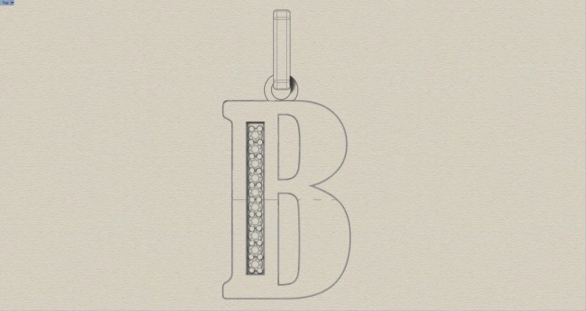 B SCRIPT DIAMOND PENDANT 3D print model_17