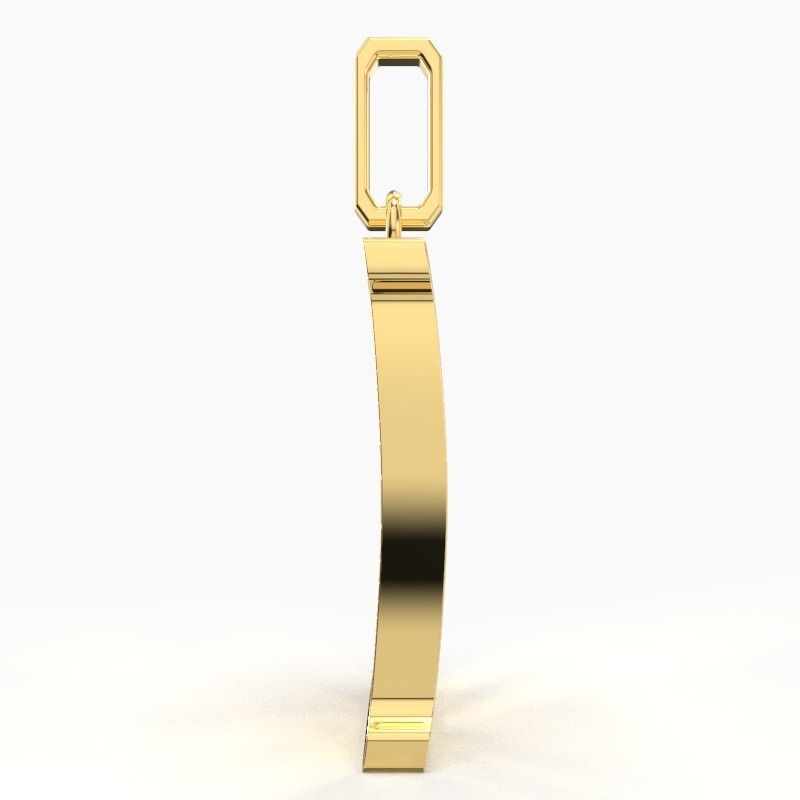 B SCRIPT DIAMOND PENDANT 3D print model_4