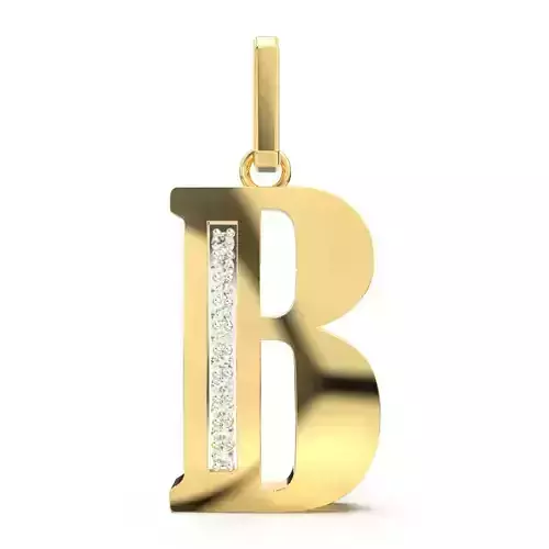 B SCRIPT DIAMOND PENDANT 3D print model