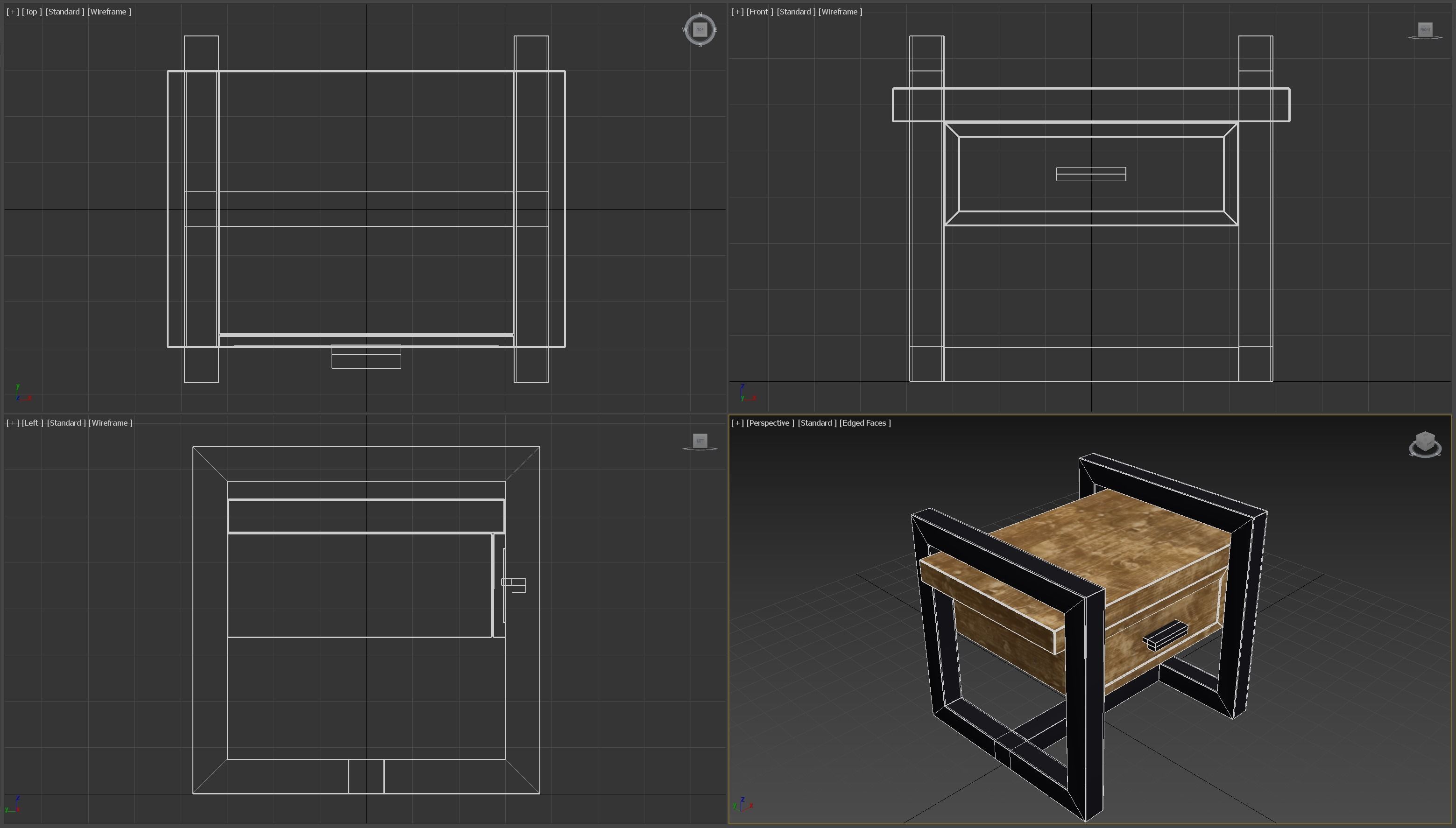 Rustica Series Nightstand 3D model_6