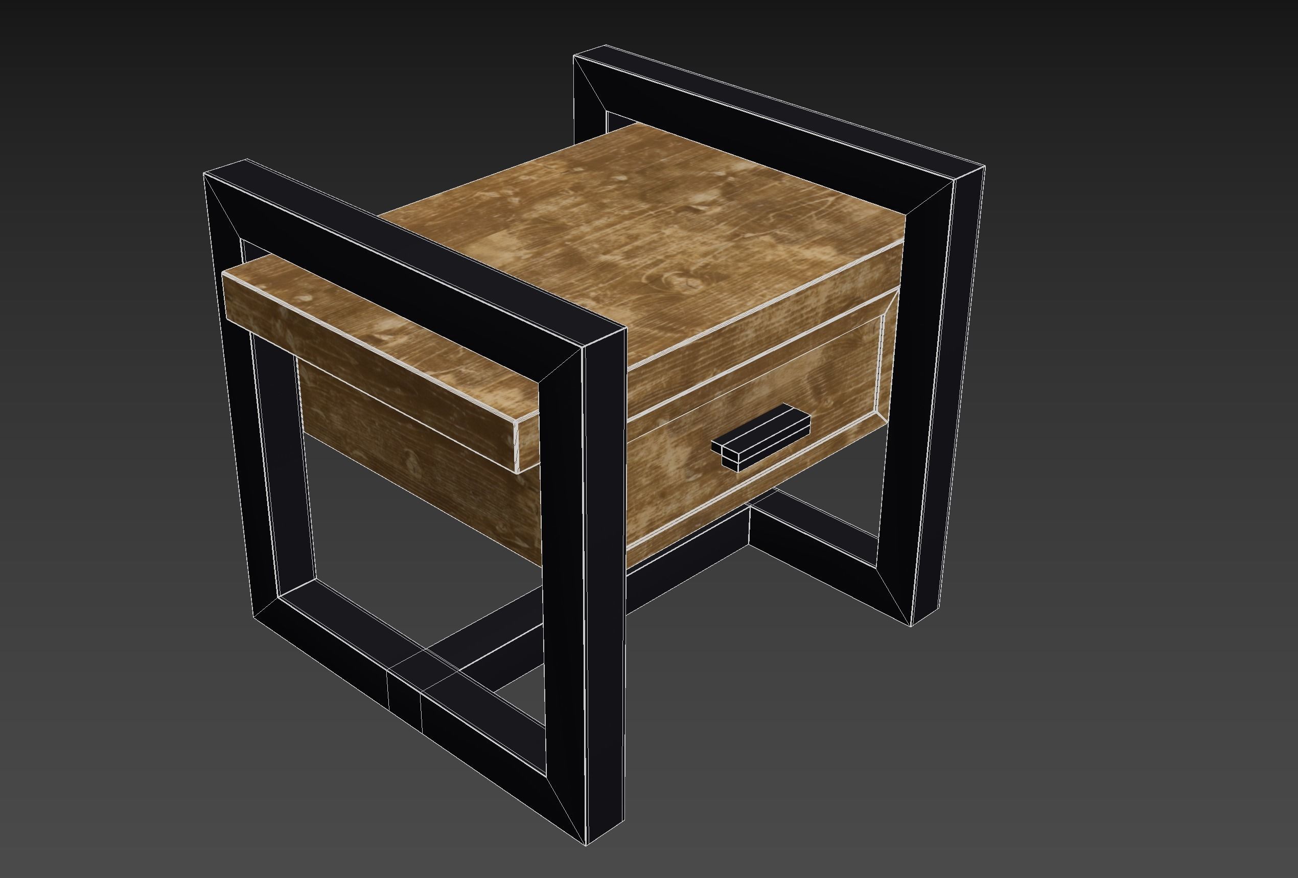 Rustica Series Nightstand 3D model_7