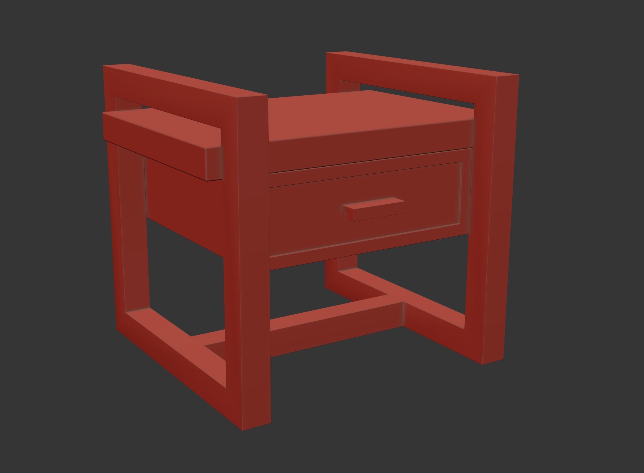 Rustica Series Nightstand 3D model_8