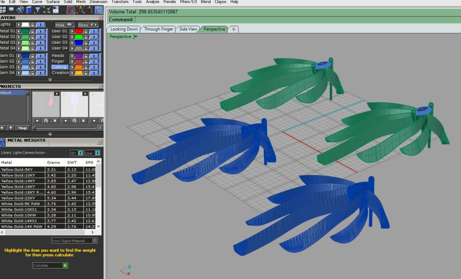 Gold Earings 3D print model_3