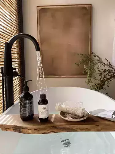 Decorative set bathtub with wooden tray and soap Free 3D model