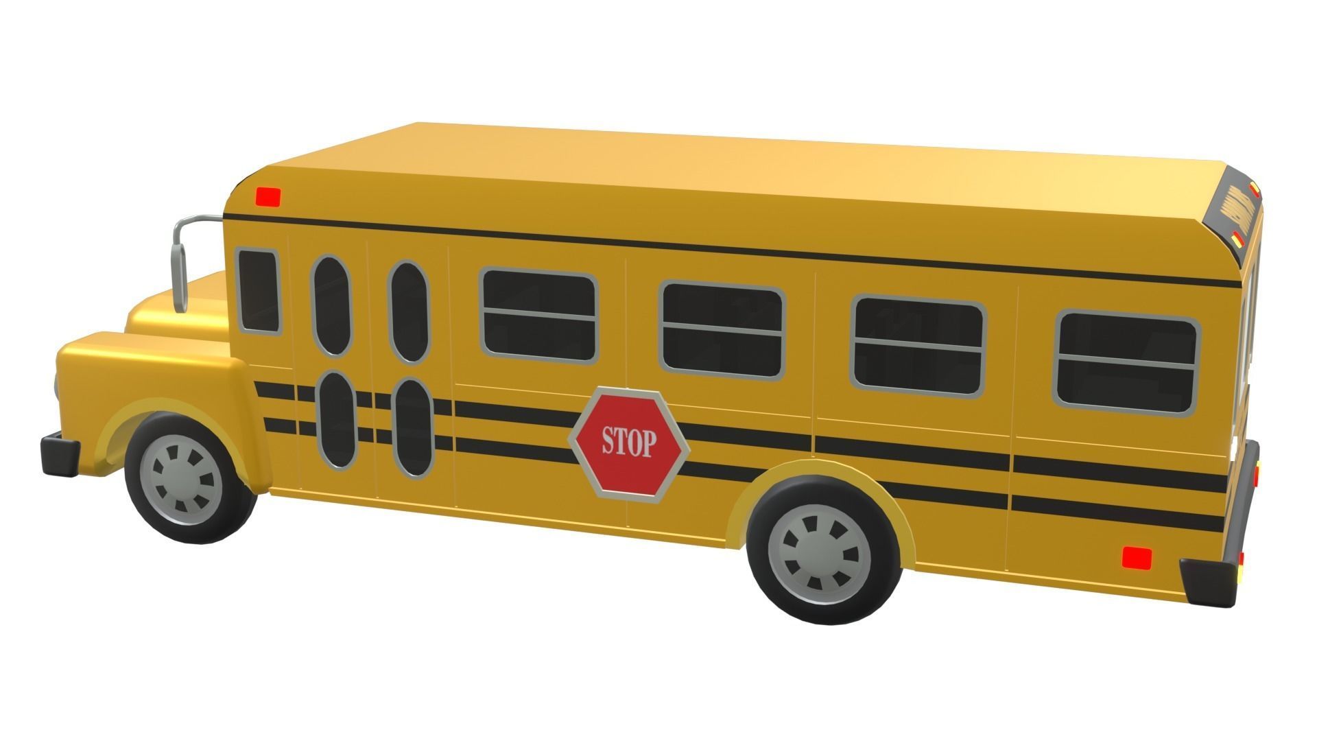 School bus cartoon 3D model_3