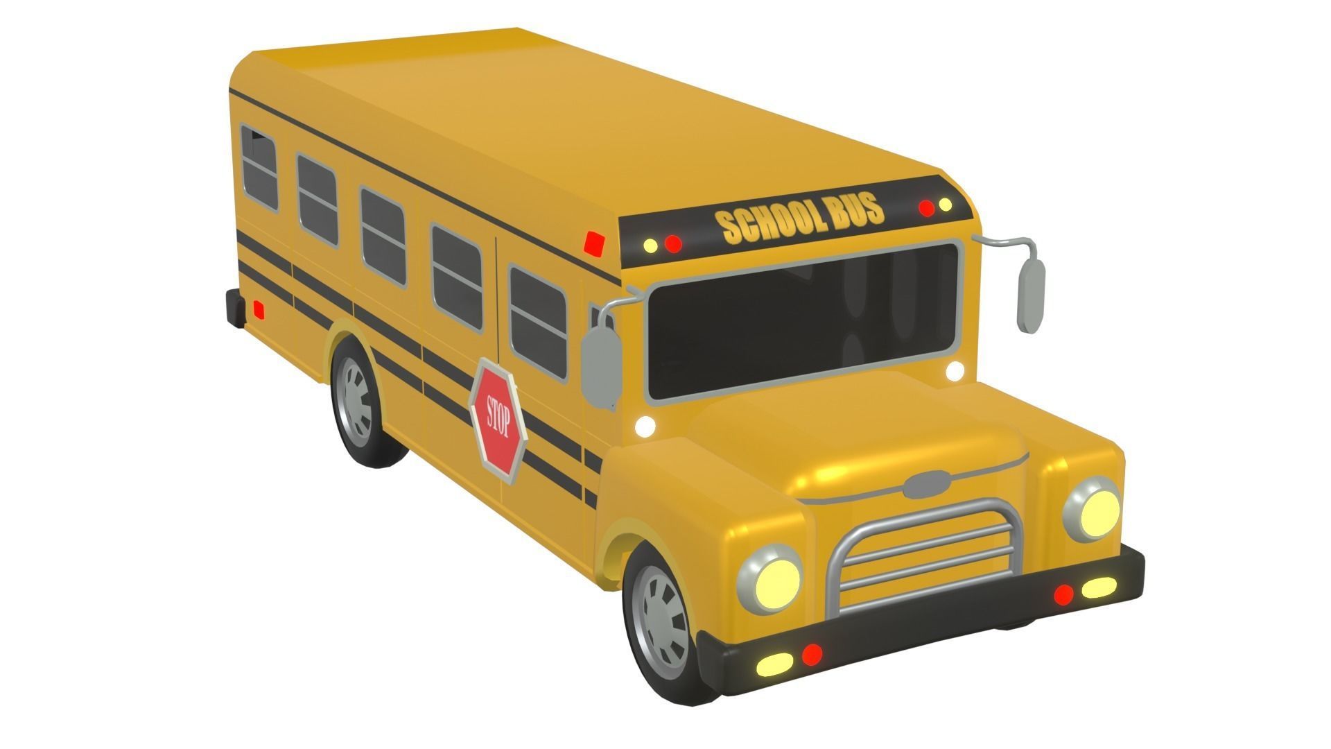School bus cartoon 3D model_1