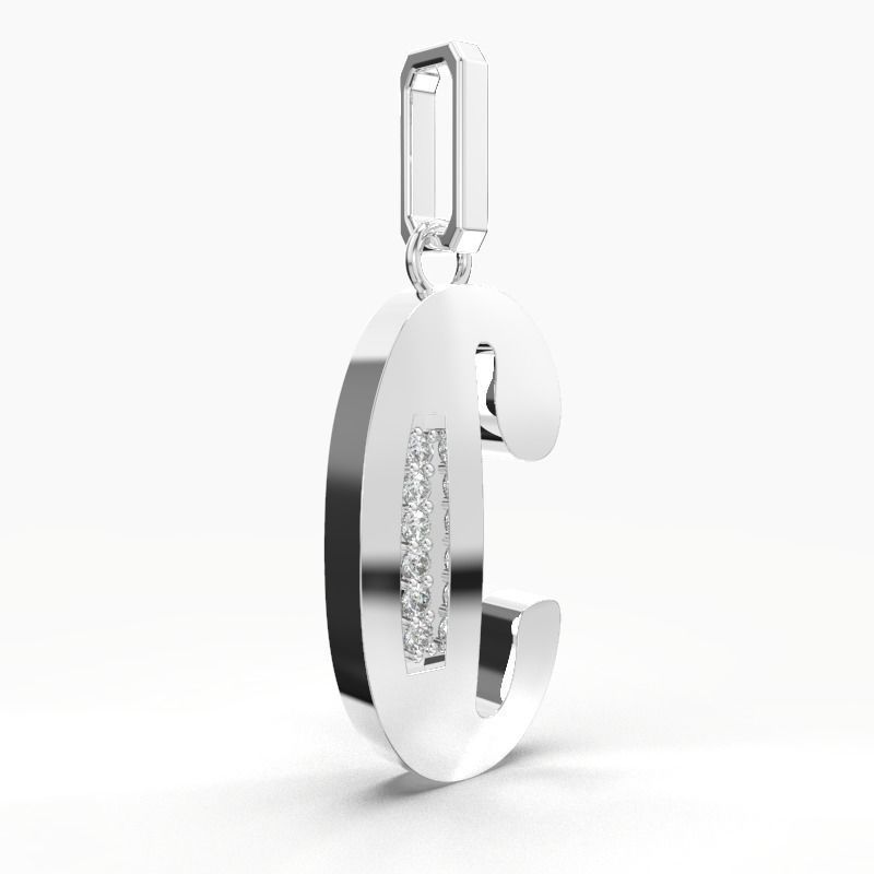 C SCRIPT DIAMOND PENDANT 3D print model_8
