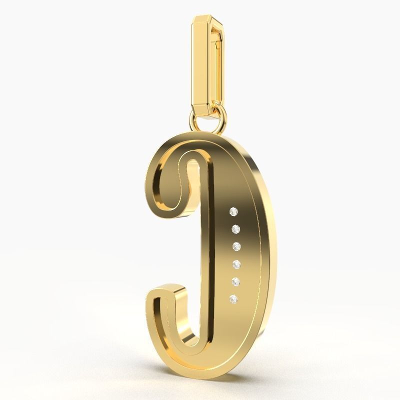 C SCRIPT DIAMOND PENDANT 3D print model_1