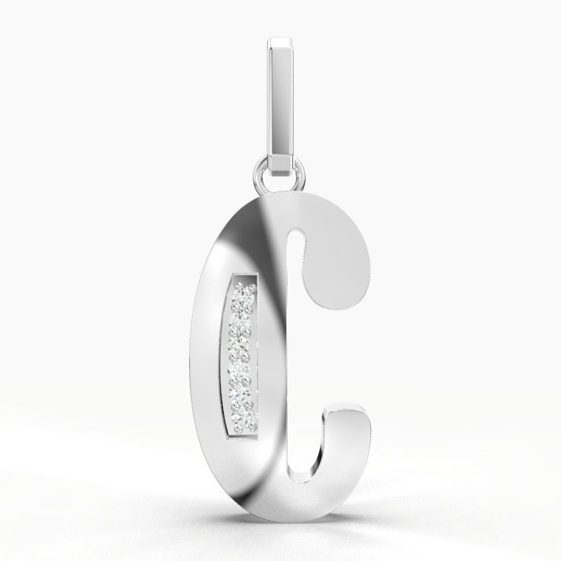 C SCRIPT DIAMOND PENDANT 3D print model_5