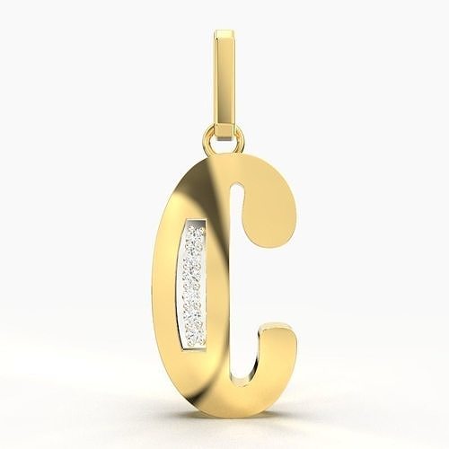 C SCRIPT DIAMOND PENDANT 3D print model