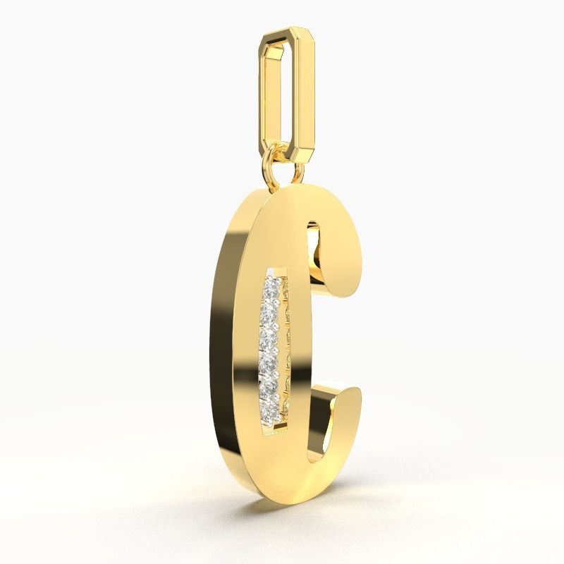 C SCRIPT DIAMOND PENDANT 3D print model_3