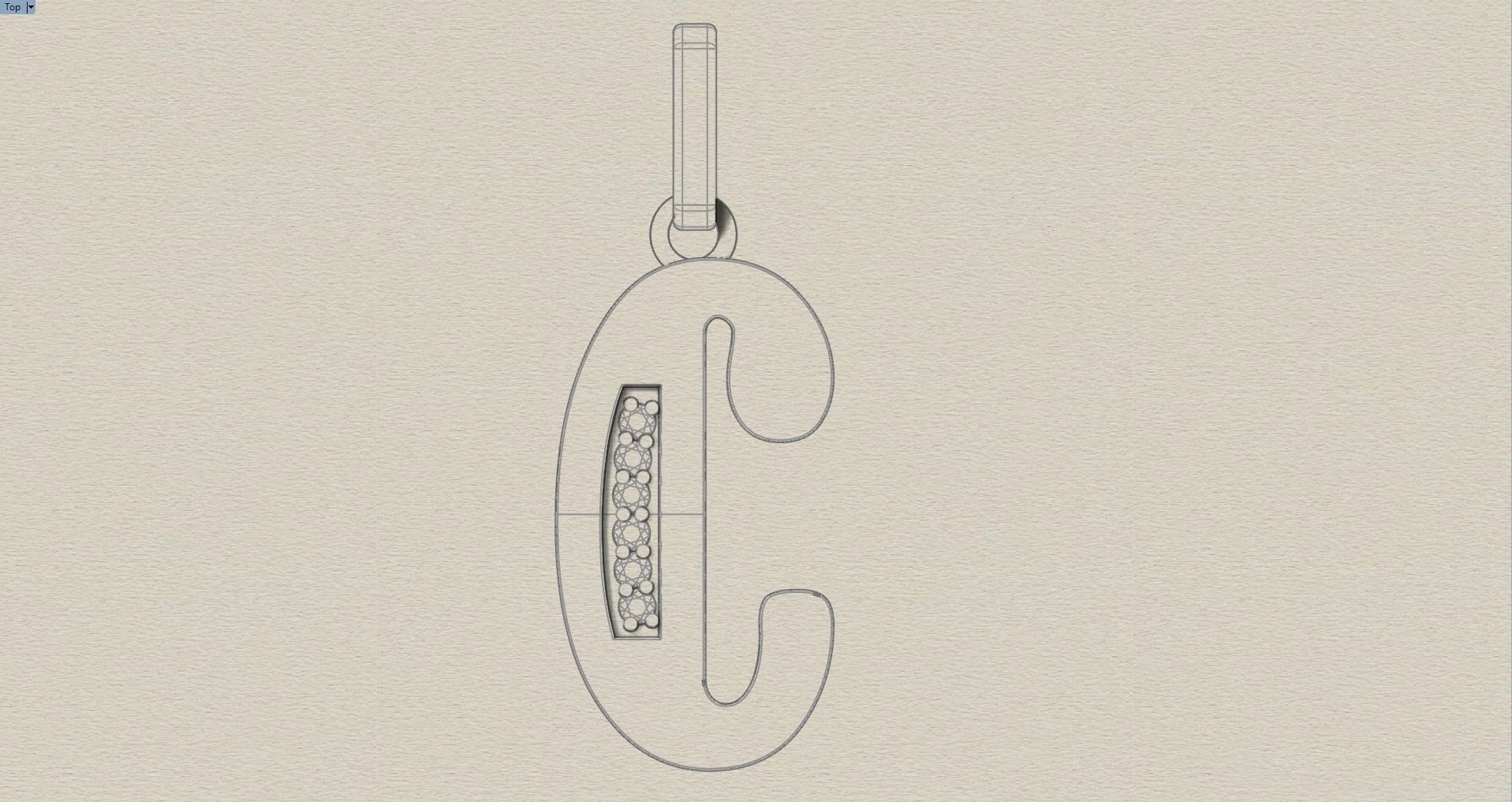 C SCRIPT DIAMOND PENDANT 3D print model_16