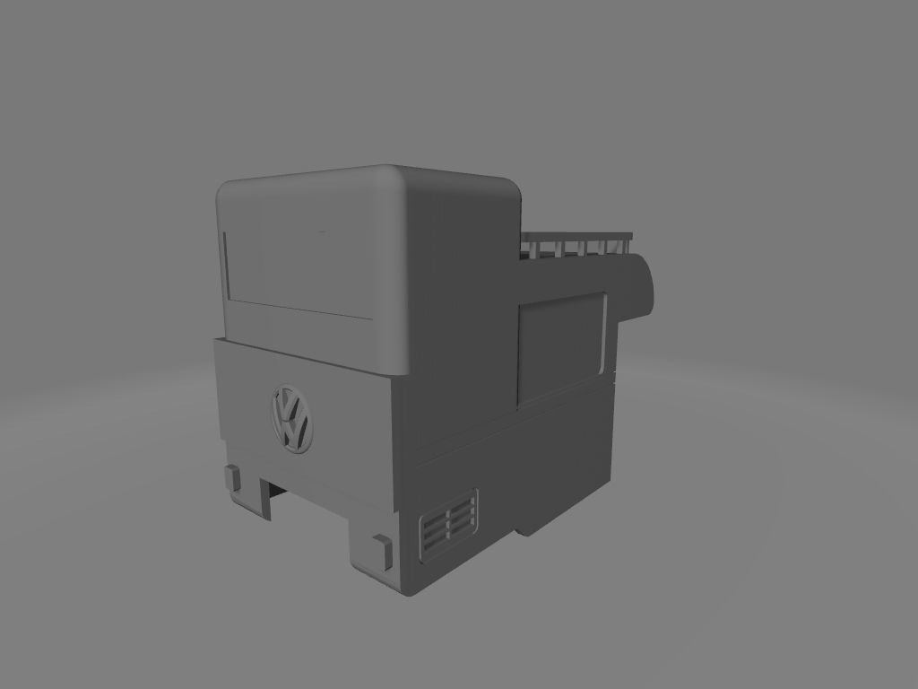 hotwheels diecast vw t2 pickup roof camper 3D print model_1