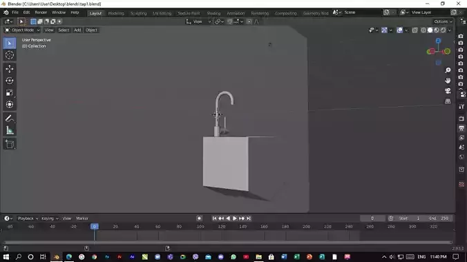 A cretive toilet sink with tap Low-poly 3D model