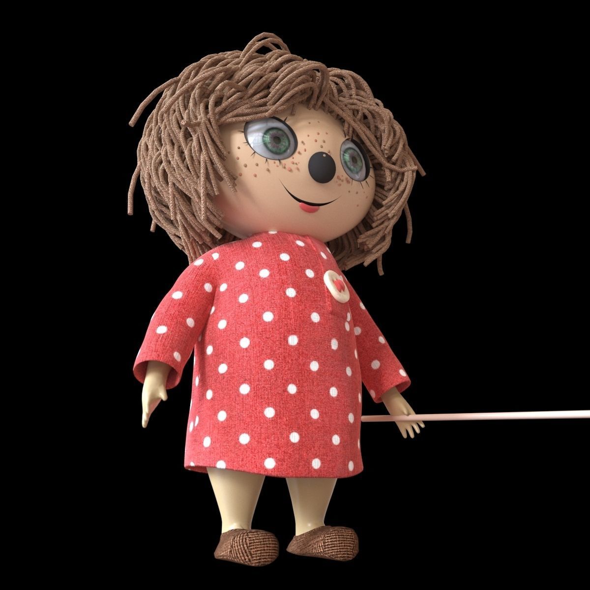 Brownie Kuzya - rigged with animation 3D model_9