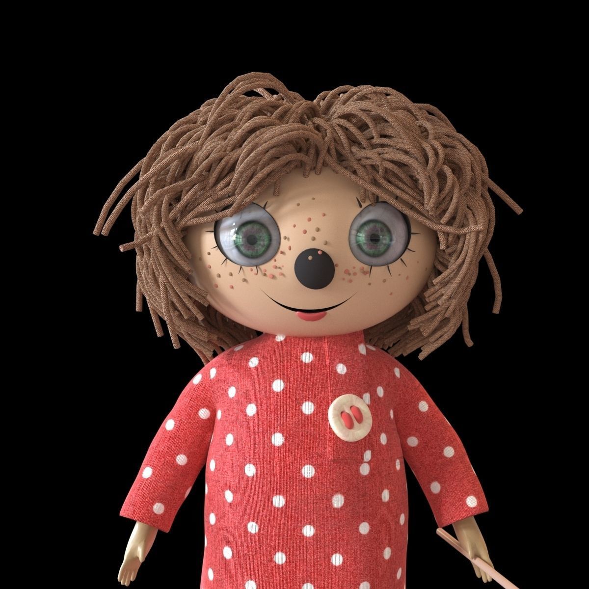 Brownie Kuzya - rigged with animation 3D model_5