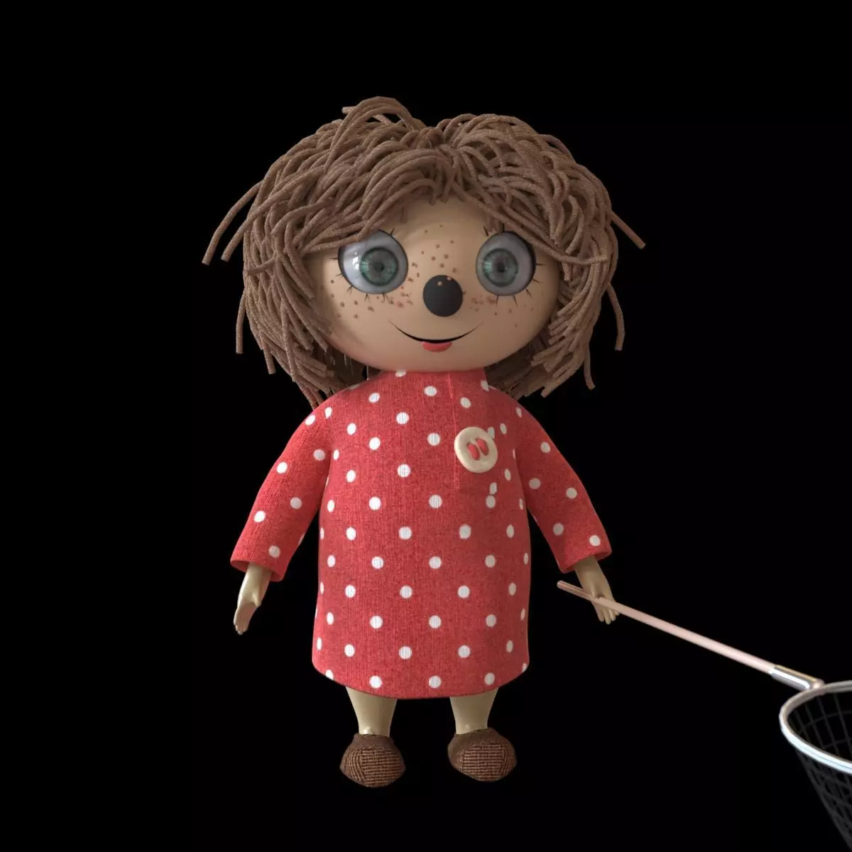 Brownie Kuzya - rigged with animation 3D model_0