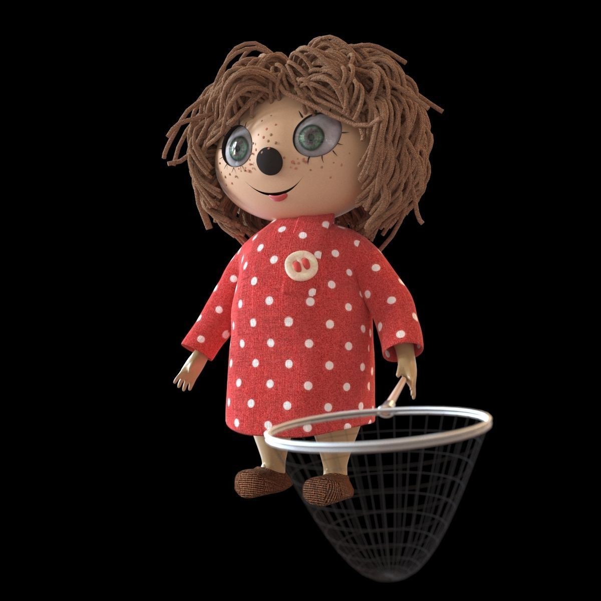 Brownie Kuzya - rigged with animation 3D model_6